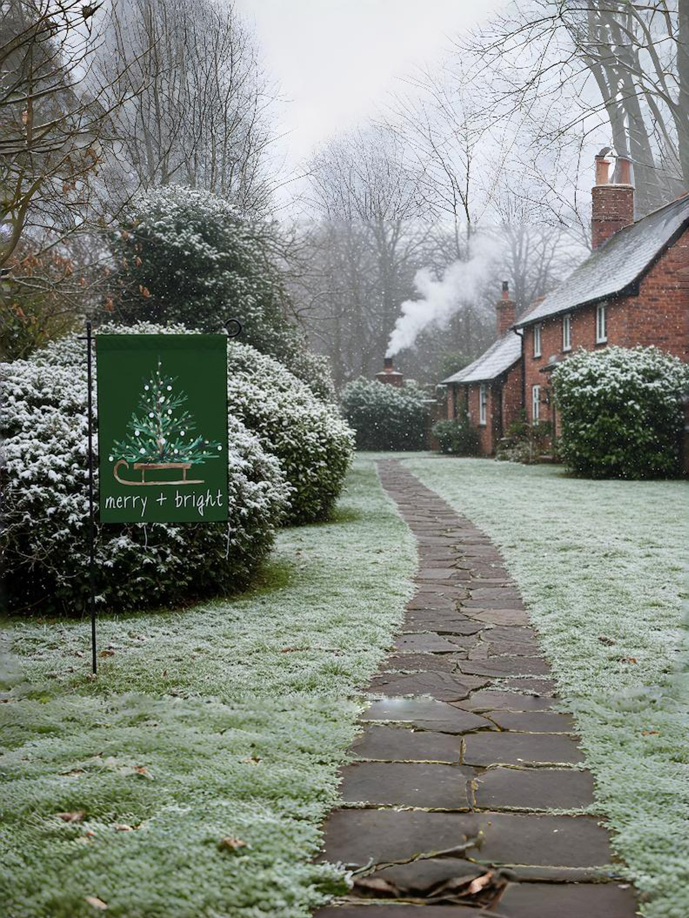 Personalized Christmas Garden Flag Outdoor(Not lnclude Flagpole)